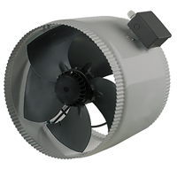VE200-EXT-AF Venteurope Ventilateur axial en ligne pour conduit d'évacuation avec moteur externe 70 Watt 680 m³/h 220~240 V. 200 mm
