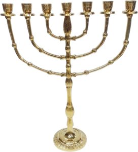 Soporte de vela de latón grande Menorah, diferentes diseños, hecho con cartón sólido, Navidad, cantidad clásica, Paypal - Product Image 3