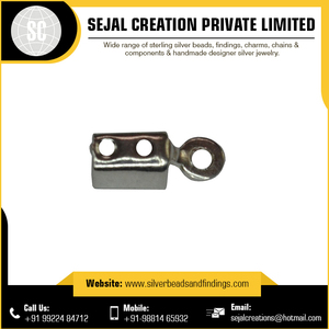 Accesorios de joyería de cuentas hechas a mano de Plata de Ley 925 con estilo en clip de extremo de cordón diseño elegante - Product Image 2