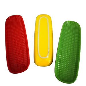 Plato de Cerámica Colorido en Forma de Maíz <span class=keywords><strong>para</strong></span> Servir Bocadillos, Postres o Ensaladas - Product Image 4