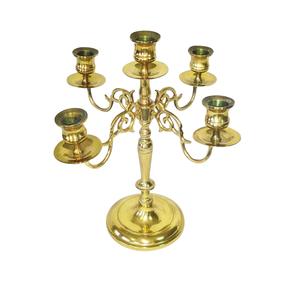 Bougeoirs autoportants personnalisés en métal poli, accessoires de décoration de mariage, chandelier - Product Image 4