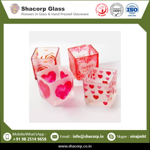 Top Square <b>Cube</b> Candle Glass Votive Frosted From India At Bulk Price - Product Image 2