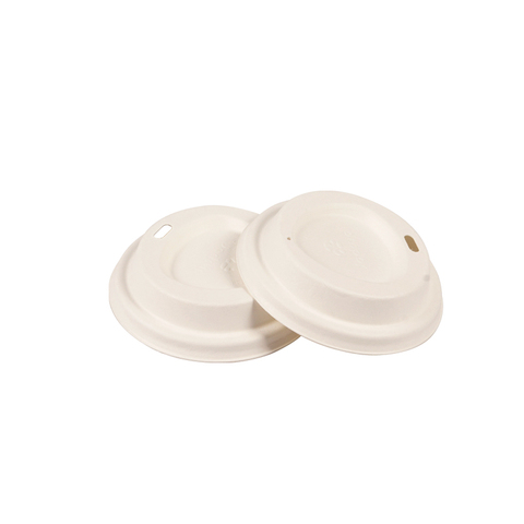 Takeaway Molded Pulp Dome Disposable Bagasse Sugarcane Coffee Cup Lid