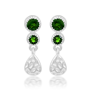 Pendientes de plata de ley 925 con gema verde cromada, joyería minimalista, ligera, al por mayor - Product Image 1