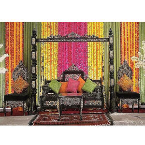 Juego de columpio de boda tallado a mano de madera maciza antigua, Columpio de madera de teca Jhula tallado fino para bodas - Product Image 1