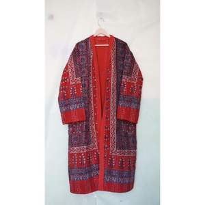 Handmade XL Size Cotton Kantha Jacket Winter Windbreaker Tie Belt Pockets Floral Quilted <b>Stitched</b> Casual Long <b>Coat</b> Floral <b>Coat</b> - Product Image 2