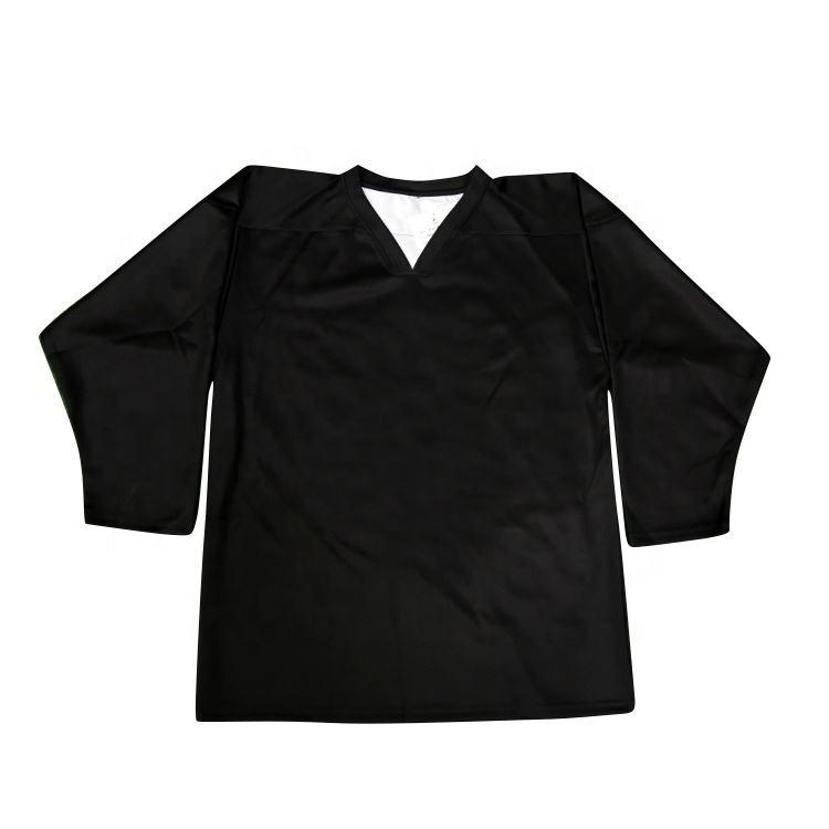 Blank Ice Hockey Jersey Plain Black Hockey Team Wear Shirt with Custom  Printing and Numbering