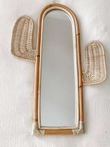 Espejo de Cuerpo Entero con Marco de Mimbre de Cactus Hecho a Mano al por Mayor, de Vietnam/ SISU/ RMA-004 - Product Image 6