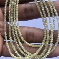 Perles de pierres précieuses en diamant jaune naturel facetté de 2-3 mm, en forme de rondelle, pour la fabrication de bijoux, pierres précieuses certifiées IGI pour la bijouterie