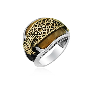 Anillo de Hombre de Plata de Ley 925 con Esmalte Otomano Dirilis, Bandera Kayi Obasi, Imperio Otomano, Sello Otomano, Ertugrul, Joyería - Product Image 6
