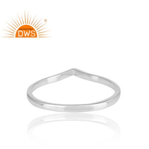 Anillo apilable hecho a mano en forma de V, proveedor de joyería, anillo de Plata de Ley 925 sólida, fabricante de joyería - Product Image 4