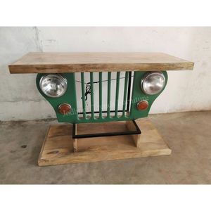 Mesa Consola de Diseño Moderno para Sala de Estar, Estilo Vintage, Fabricada con Madera Reciclada de Jeep - Product Image 6