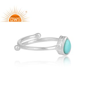 925 Plata de ley fina Natural Arizona Turquesa Piedra preciosa Anillo apilable Fabricante de joyas - Product Image 3