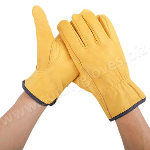 Guantes de conductor de trabajo de cuero de piel de vaca 2021 duraderos con función antideslizante - Product Image 2