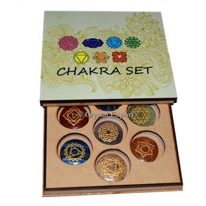 Conjunto de Ágatas de los Siete Chakras |   7 Piedras de Chakra del Amor Talladas y Grabadas en Caja de Regalo Impresa - Product Image 1