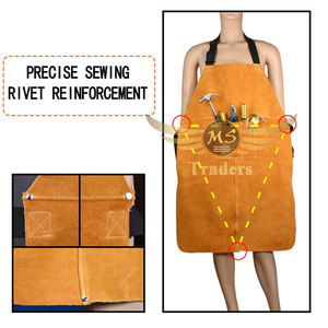 Heavy Duty para carpintería hombres mujeres cuero soldadura cuero delantal Metal trabajo calor resistente al fuego protección con bolsillos para herramientas - Product Image 6