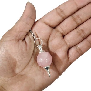 Meilleure qualité Offre Spéciale naturel Rose Quartz pierre Dowser pendule cristal pierre Dowser pendule - Product Image 3