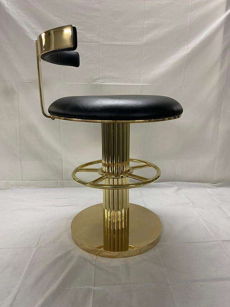 Brass with Black leather