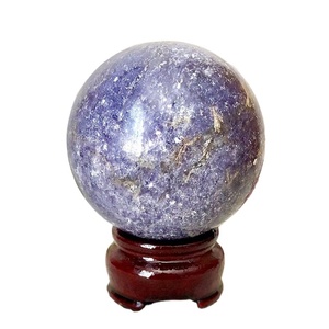 Sphère de lépidolite en cristal de guérison naturelle, boules de lépidolite de pierres précieuses polies de haute qualité pour la décoration de la maison - Product Image 1