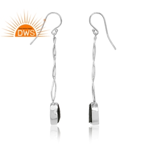 เครื่องเงินแท้ชั้นดีอัญมณีอัญมณีอัญมณีแบบหยาบจากธรรมชาติต่างหูแบบห้อยผู้ผลิตเครื่องประดับสำหรับโอกาสงานปาร์ตี้ของขวัญ - Product Image 3