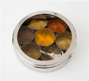 Traditional Indian Stainless Steel Spice Box Masala Dabba