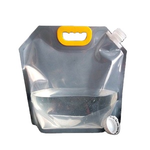 Plastic Bag Custom Printed 3 L/5 L/10 L Doypack Transparent Liquid Drinking Water Plastic Bag Spout Pouch With Handle