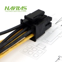 Câble d'alimentation OEM Molex 5557 avec connecteur 6 broches pas de 4,2 mm et bornes annulaires pour faisceau de câblage d'applications électroniques