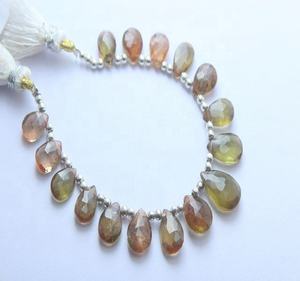 Andesine facetado pera forma de lágrima cuentas de piedras preciosas naturales 5 pulgadas - Product Image 3