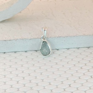 Plata de Ley 925 aguamarina áspera piedra preciosa bisel ajuste colgante collar ligero mujer Unisex - Product Image 5