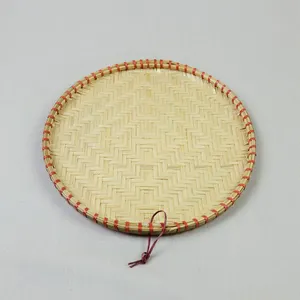 New Style Woven Round Bamboo Rattan Natürliche Tischs ets für Geschirr Dekoration Großhandels preis nützliche Craft-Bambus-Korb bindung