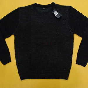 Ensemble de vêtements Overrun Étiquettes de marque Pull à col rond à manches longues pour hommes Anti-rétrécissement Nylon/Acrylique Décontracté Noir - Product Image 1