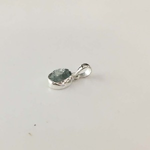 Plata de Ley 925 aguamarina áspera piedra preciosa bisel ajuste colgante collar ligero mujer Unisex - Product Image 1