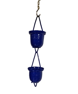 HANGING BLUE POWDER COATING CUP OUT DOOR RAIN CHAINS HANGING CHAINS - Product Image 1