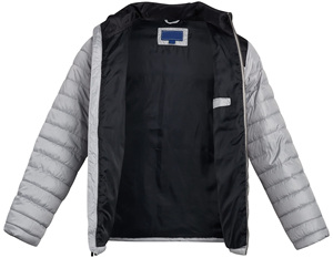 Manteau d'hiver promotionnel brillant de la meilleure qualité, veste en coton bouffant pour hommes, logo personnalisé à l'avant avec col montant - Product Image 2