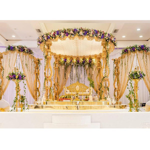 Modern Luxury UK Wedding Decorations Stylish Wood Carving Mandap Multi-Cultural Indian Wedding Mandap Australia - Product Image 1