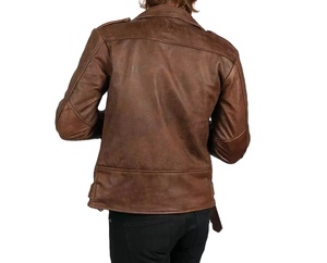 Blouson d'hiver en cuir Vintage homme, col montant, à la mode, personnalisé, vente en gros - Product Image 3