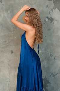 2022 été femmes sans manches longue tenue décontractée nouveau Boho imprimé fleuri dos nu Maxi respirant écologique pour la nuit chaude - Product Image 3