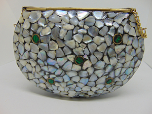 Wholesale Silver <b>Wedding</b> Party Ladies Elegant Metal <b>Clutch</b> Bag Indian Ethnic Bohemian Style Chain Strap Mosaic Pattern 1L - Product Image 2