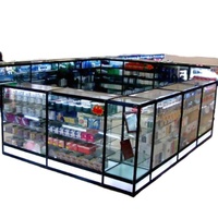 Çin üretimi cam lüks aydınlatma Vitrine cam köşe vitrin
