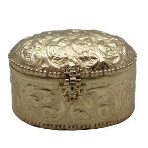 Wholesale Bulk High Quality Metal Brass Plated Iron <b>Small</b> Metal Oval <b>Box</b> Modern Design Customized - Product Image 1