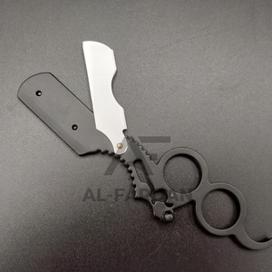 มีดโกนช่างตัดผมสแตนเลสแบบทนทานมีดและที่จับพลาสติกสีดำด้านดีไซน์แบบสวิงล็อคเปลี่ยนได้ - Product Image 3