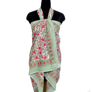 Latest Open Indian Women's Beach <b>Wrap</b> <b>Sarong</b> One Piece Floral Hand Block Printed Cotton Maternity Feature Desert Sportswear - Product Image 1