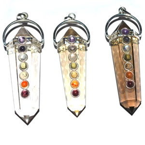Fournisseur de Quartz Double Point Pendentifs Chakra: Quartz Double Pointe Chakra Pendentifs À Vendre - Product Image 1