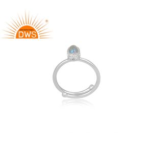 Anillo de plata de primera ley con gema de ópalo para mujer, sortija, plata esterlina 925, Ópalo Natural, ovalado, hecho a mano - Product Image 2