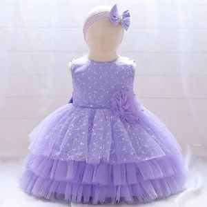 Mqatz комплекты высокого качества с бантом для маленьких девочек; Платья с цветочным принтом детское фатиновое многослойное вечернее платье для выпускного вечера От 0 до 6 лет, одежда