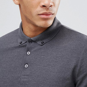 Camiseta lisa de manga larga para hombre, Polo de algodón piqué de alta calidad, 210g, venta al por mayor - Product Image 5