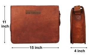 Leo Torresi Handcrafted <b>Leather</b> Laptop Messenger Bag Business Travel <b>Briefcase</b> for Daily Office Use Available At Best Price - Product Image 2