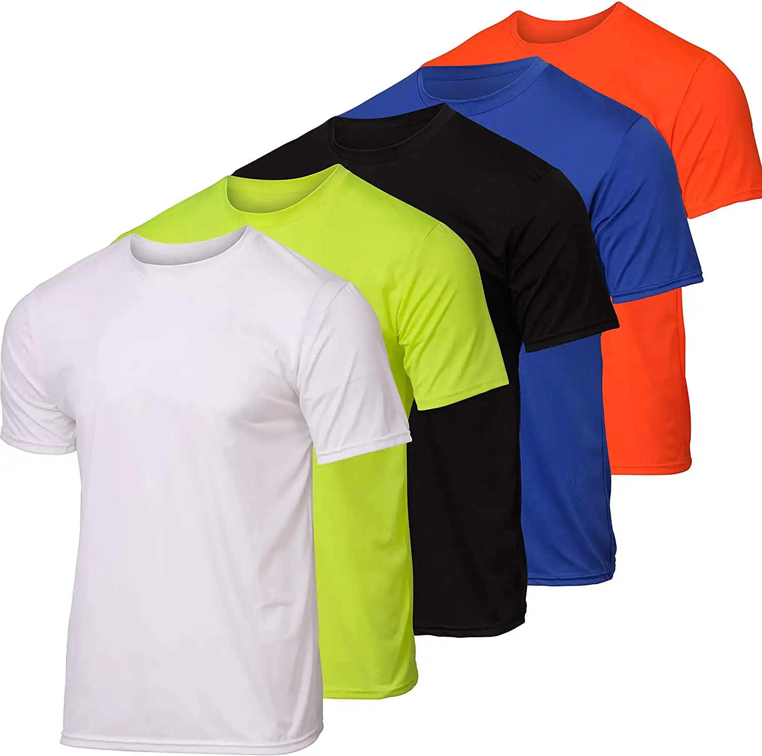 Paquet de 5 Hommes Dri-fit Évacuant L'humidité Actif Performance Athlétique T-Shirt