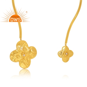 Unique Design 925 <b>Sterling</b> <b>Silver</b> 18k Gold Plated <b>Necklace</b> for Women Antique Collection Demi Fine Jewelry Manufacturer - Product Image 2