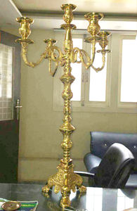 Candélabres tripodes baroques dorés gaufrés en métal aluminium Ensemble de 3 Bougeoirs pour centre de table de mariage/décoration intérieure - Product Image 6